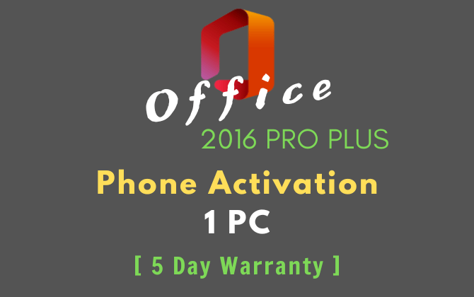 Office 2016 pro plus - Phone activation